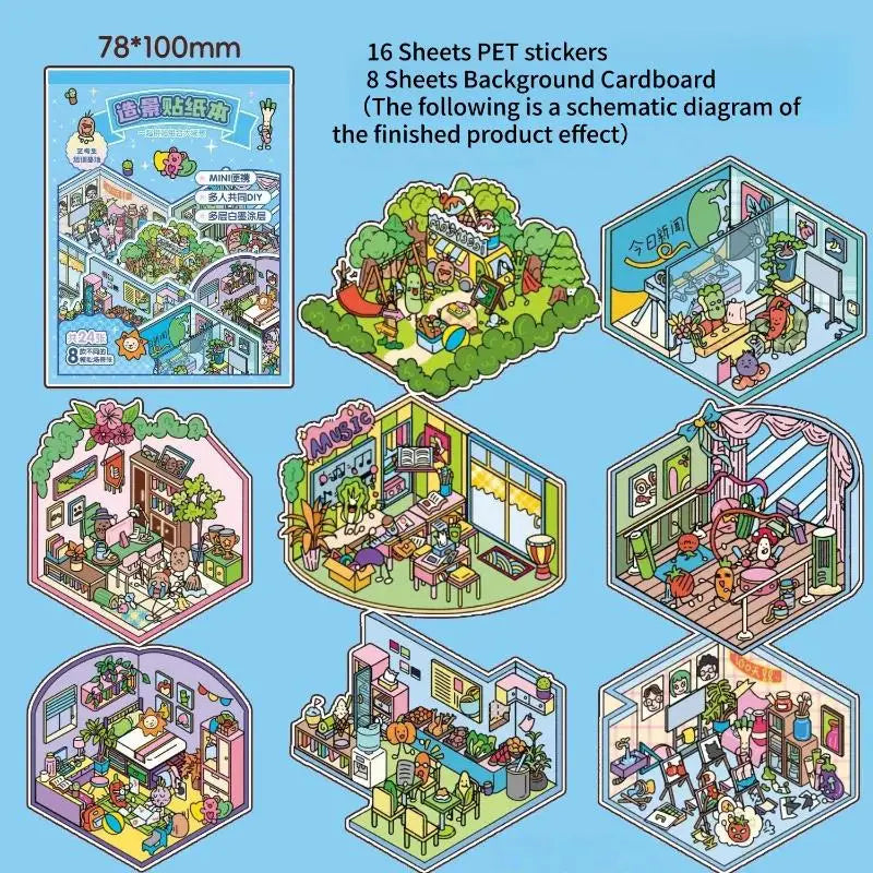 Landscaping Stickers 3D Cute Cartoon Kids Room Art Nursery Decoration Qme A1