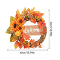 Fall Wreath Outdoor Realistic Sunflower Pumpkin Maple Ornament Qme Orange China Mainland