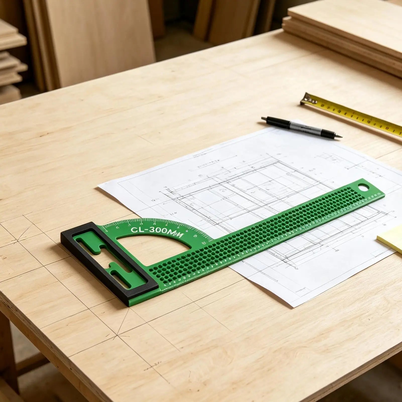 Woodworking Tools Aluminum Alloy Right Angle Metric Ruler Wood Qme