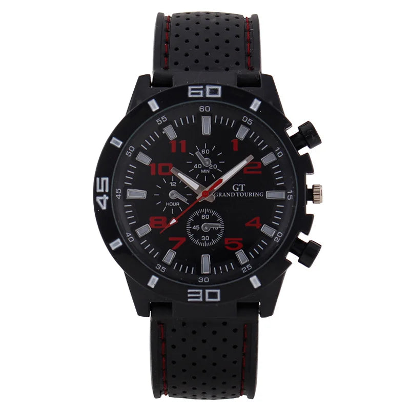 Foreign trade sports three eye silicone strap men's watch men's watch men's watch quartz Qme