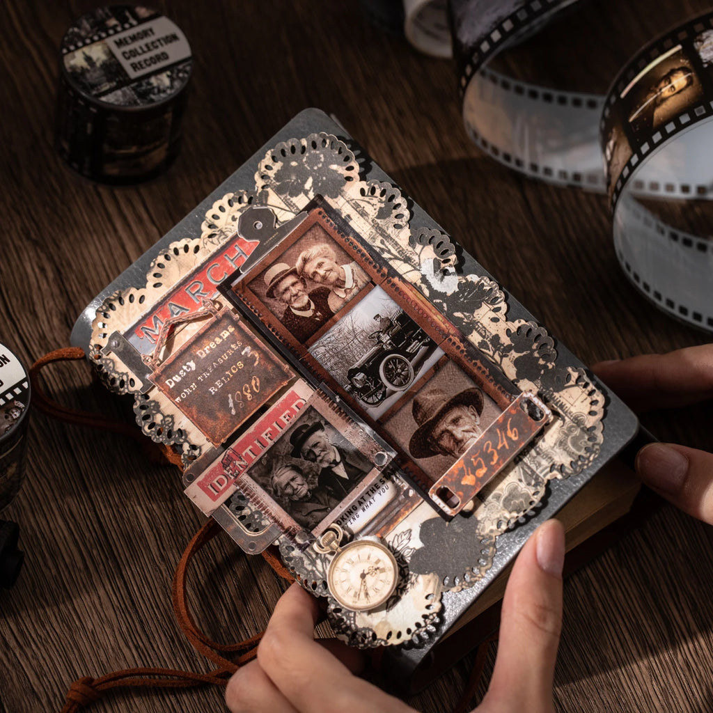1Roll Retro Memory Film Theme PET Tape for Scrapbooking Journaling Collage Decorate Phone Case Notebook DIY Craft Supplies Qme