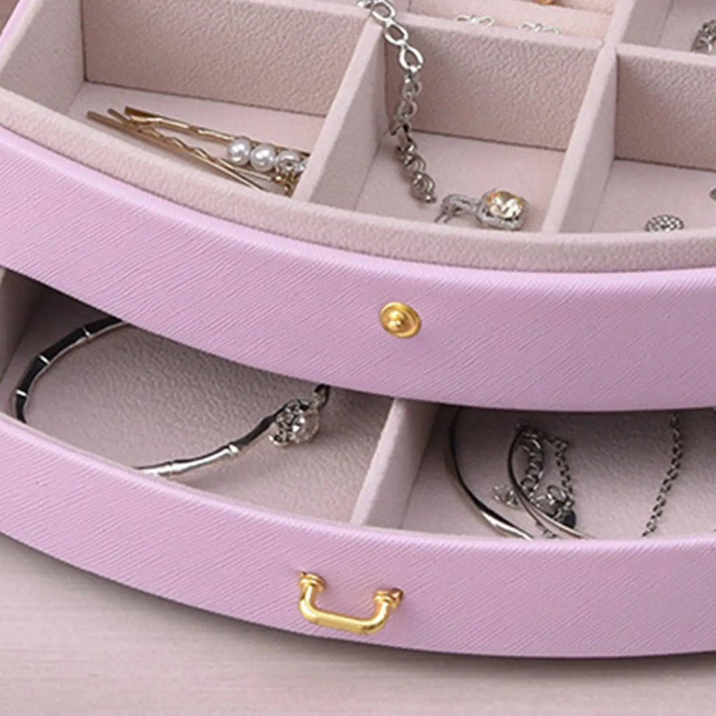 Jewelry Box Double-layer Earring Holder Boxes Organizers Necklace Qme