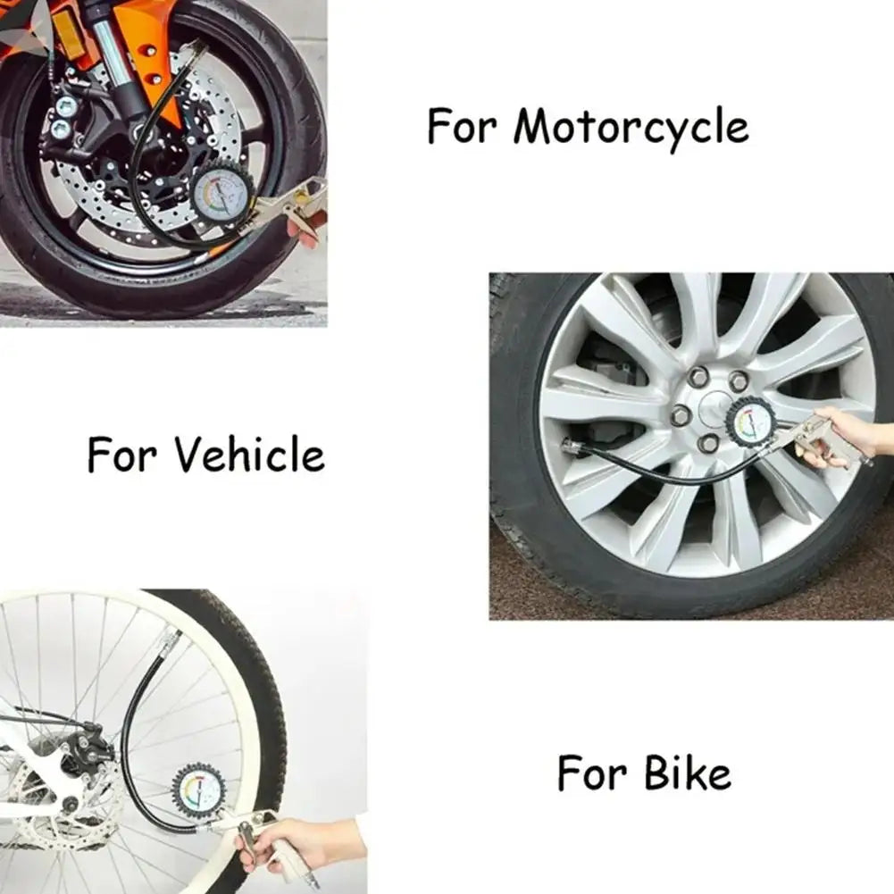 0-16Bar/0-220Psi Auto Tire Pressure Gauge Pressure Gun Type For Air Compressor Car Motorcycle SUV Inflator Pump Tire Repair Tool Qme