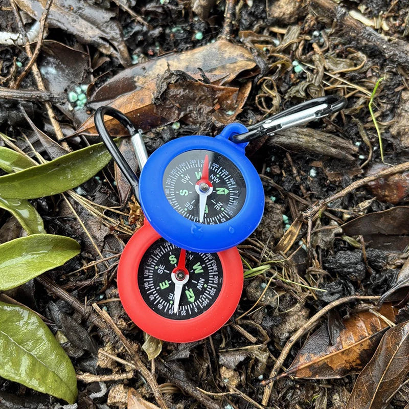 1 Bushcraft Compass Carabiner Hook Life Silicone Camping Pocket Qme