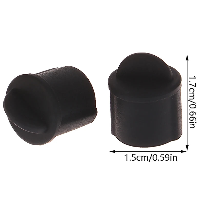 Uxcell 10pcs Silicone BNC Anti-Dust Stopper Cap Cover for Female Jack Black Inside Install Dia 9.5 mm - 11 mm. Qme Black 10PCS