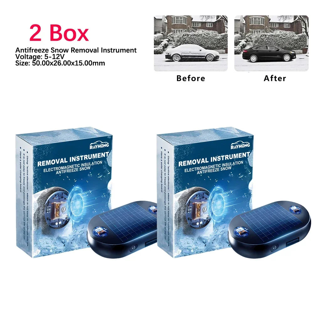 Solar Antifreeze Electromagnetic Molecular Windshield Car Snow Removal Instrument Window Glass Defogging & Defrosting & Deicing Qme 2Pcs