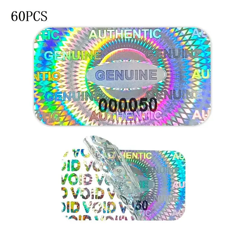 60 120 Holographic Warranty Void Laser Label Security Seal Tamper Qme 60PCS Silver