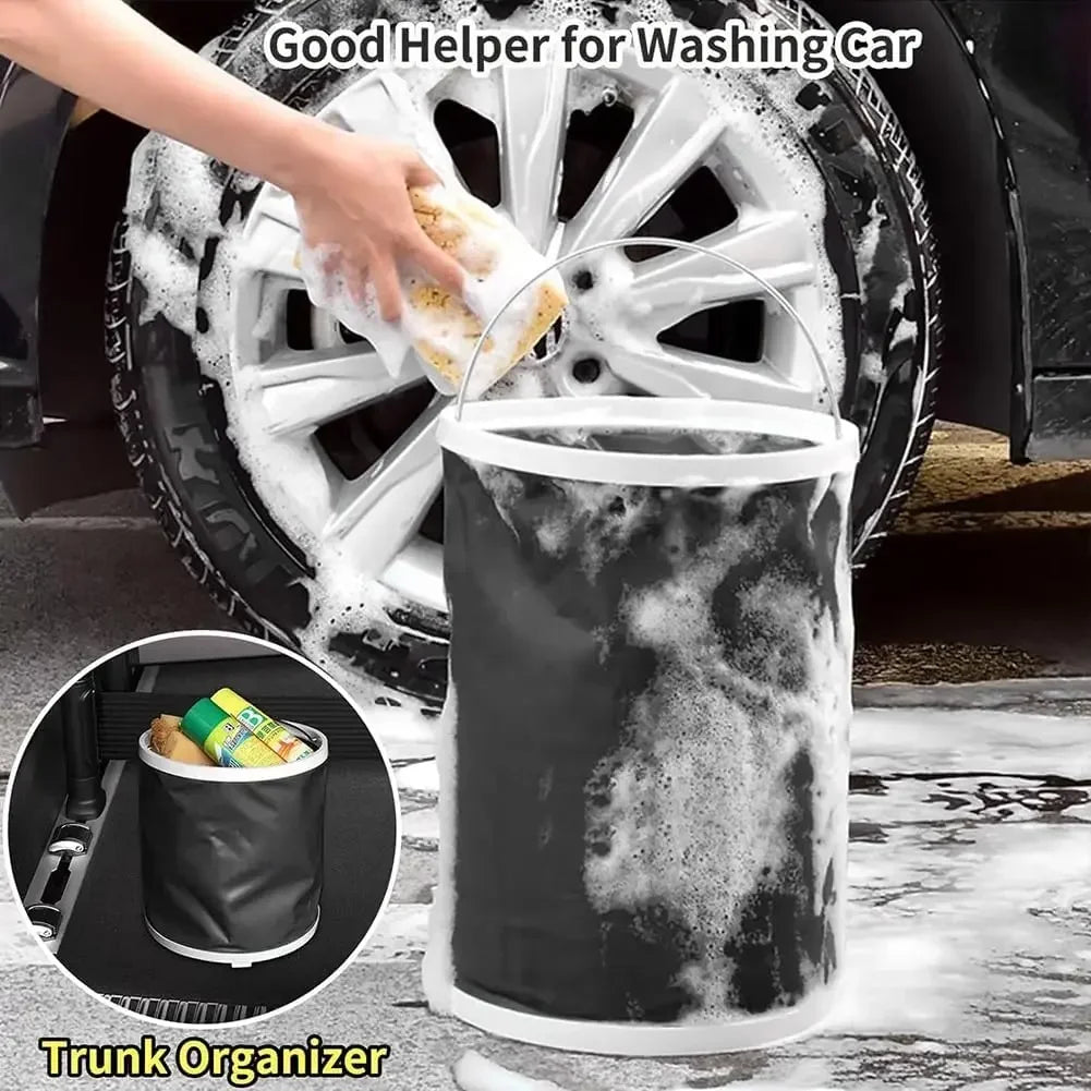 Car Wash Detailing Kit Cleaning Kits with Bag Collapsible Bucket Wash Mitt Sponge Towels Tire Brush Window Scraper Qme