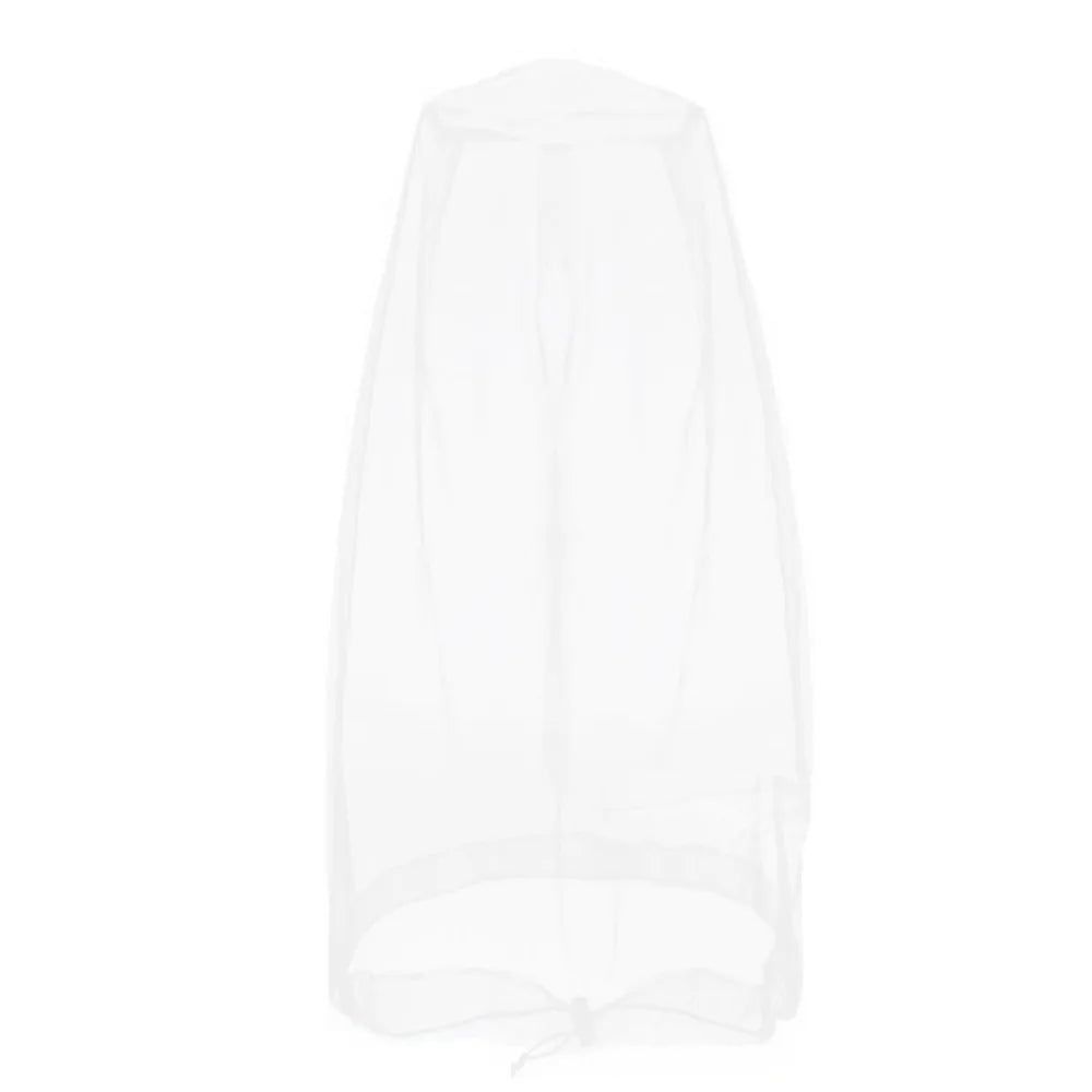 Lightweight Breathable Mesh Mosquito Head Net Anti-Mosquito Insect-Proof Hat Cover for Outdoor Camping Fishing Qme White 46x46cm