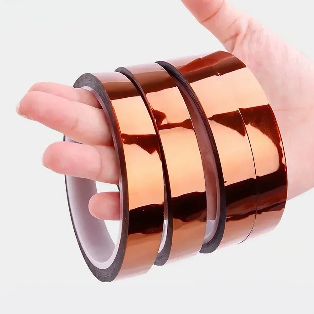 5-40mm Kapton Tape Polyimide Adhesive Insulating Adhesive Tape Каптоновый Скотч Heat Tape for Board Protection Qme