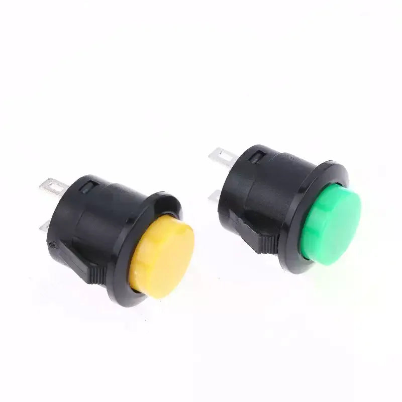 5 Pcs Momentary Push Button Switch R13-507 16mm Round Switch 2Pins ON-OFF Self-reset Panel Mounting Qme