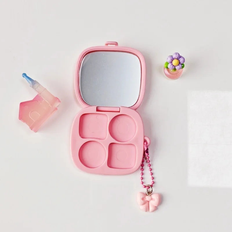 Empty Rectangular 4-Grid Cosmetic Case Hole Refillable Container DIY Qme