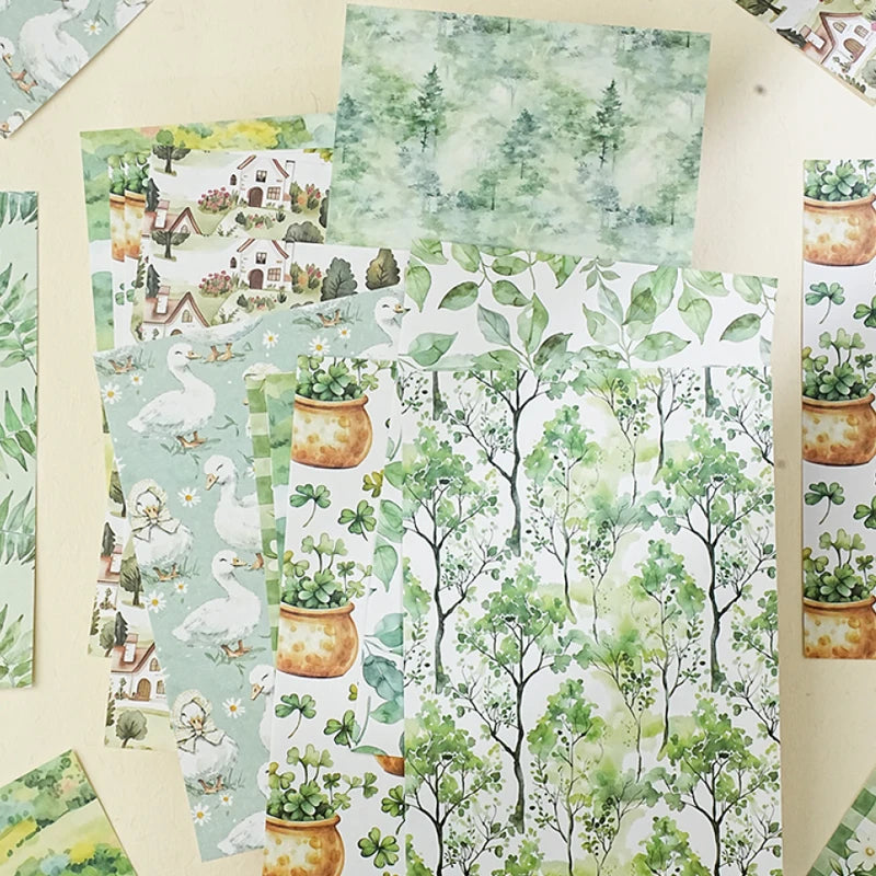 3 Bags Fresh Floral Material Paper, Gift Wrapping Decor Paper, Compatible with Various Journal Styles, Versatile High-Value Qme