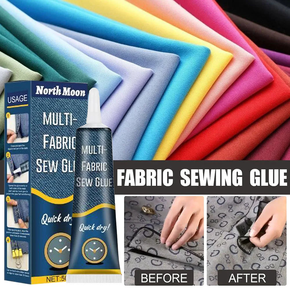 50ml Fabric Stitch Adhesive Versatile Fabric Patching Glue Waterproof Fabric Repair Seam Adhesive for Clothing Textiles Qme