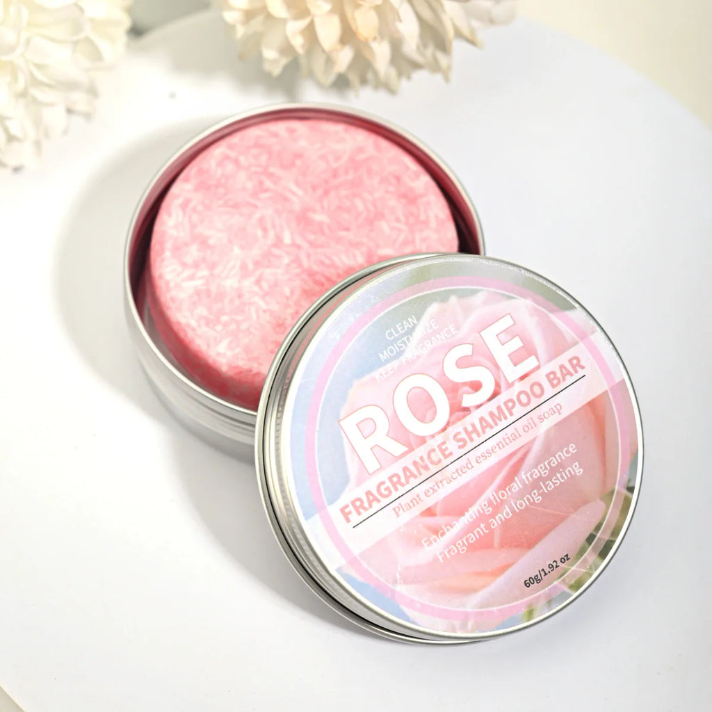 Pink Rose Essential Oil Shampoo Bar Plant Extract Essence Deep Qme