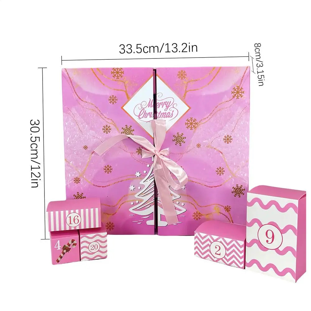 24Day Christmas Arrival Calendar Gift Filling Box Pink DIY Arrival Calendar Gift Box Packaging Box Empty Box Qme pink one size