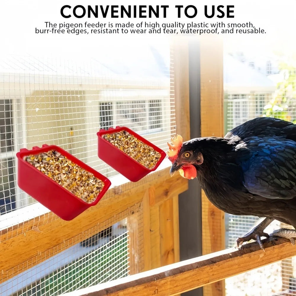 6/10PCS Chickens Feeder Hanging Plastic Chicken Coop Feeding Drinking Bowl Poultry Duck Goose Water Dispenser Chickens Supplies Qme