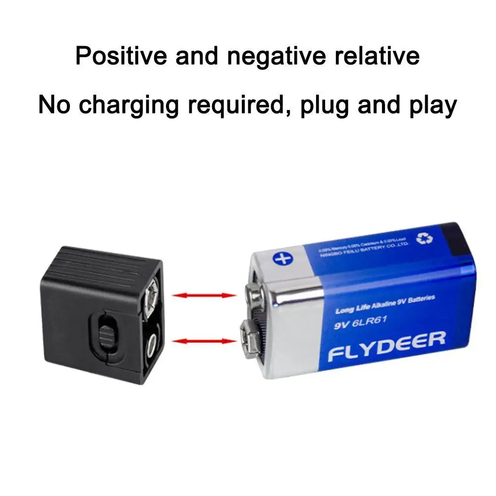 Mini 9V Battery Flashlight 2 Modes COB LED EDC Key Light 6F22 Battery Outdoor Lighting Work Light Excluding Battery Qme