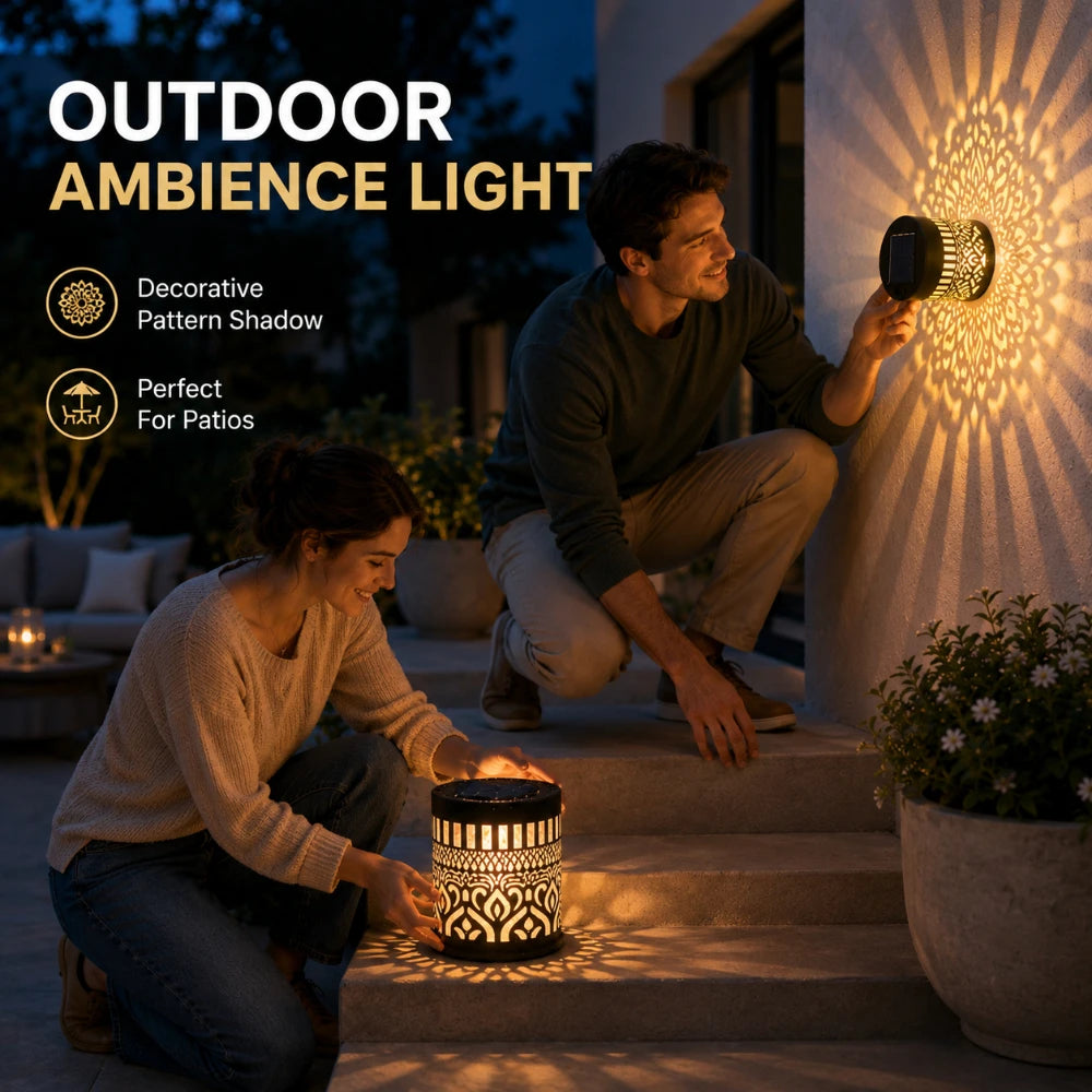 Solar Charged Outdoor Metal Fence Wall Light Waterproof Soft Glow Sconce Decor For Patio Stair Backyard Festival Ornaments Qme