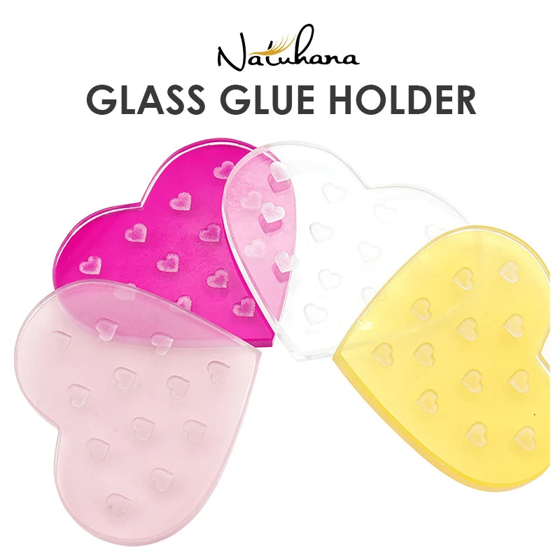 NATUHANA Heart-shaped Crystal Resin Eyelash Glue Pad Glass-like Qme