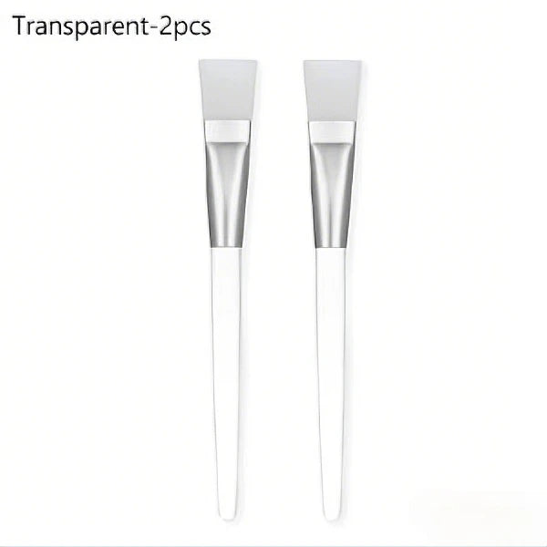 Facial Mask Brushes Soft bristle Transparent Crystal Rod Face Applicator Brush DIY Skincare Salon Spa Makeup Tools Qme 2pcs-Transparent