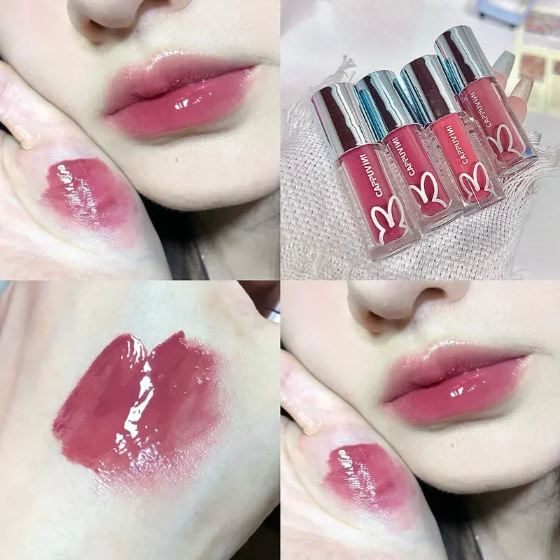 Ice Juice Red Lip Gloss Crystal Mirror Water Light Lip Glaze Grapes Jelly Glass Lip Oil Waterproof Lipstick Clear Tint Makeup Qme 06