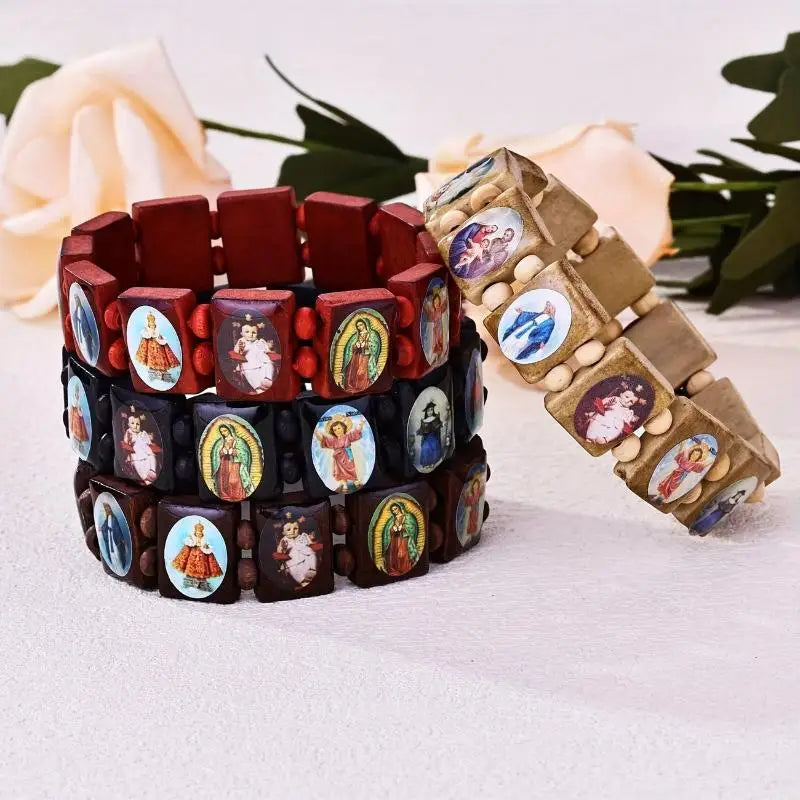 Spiritual Beaded Prayer Jewelry Devotional Wear Wooden Rosary Qme