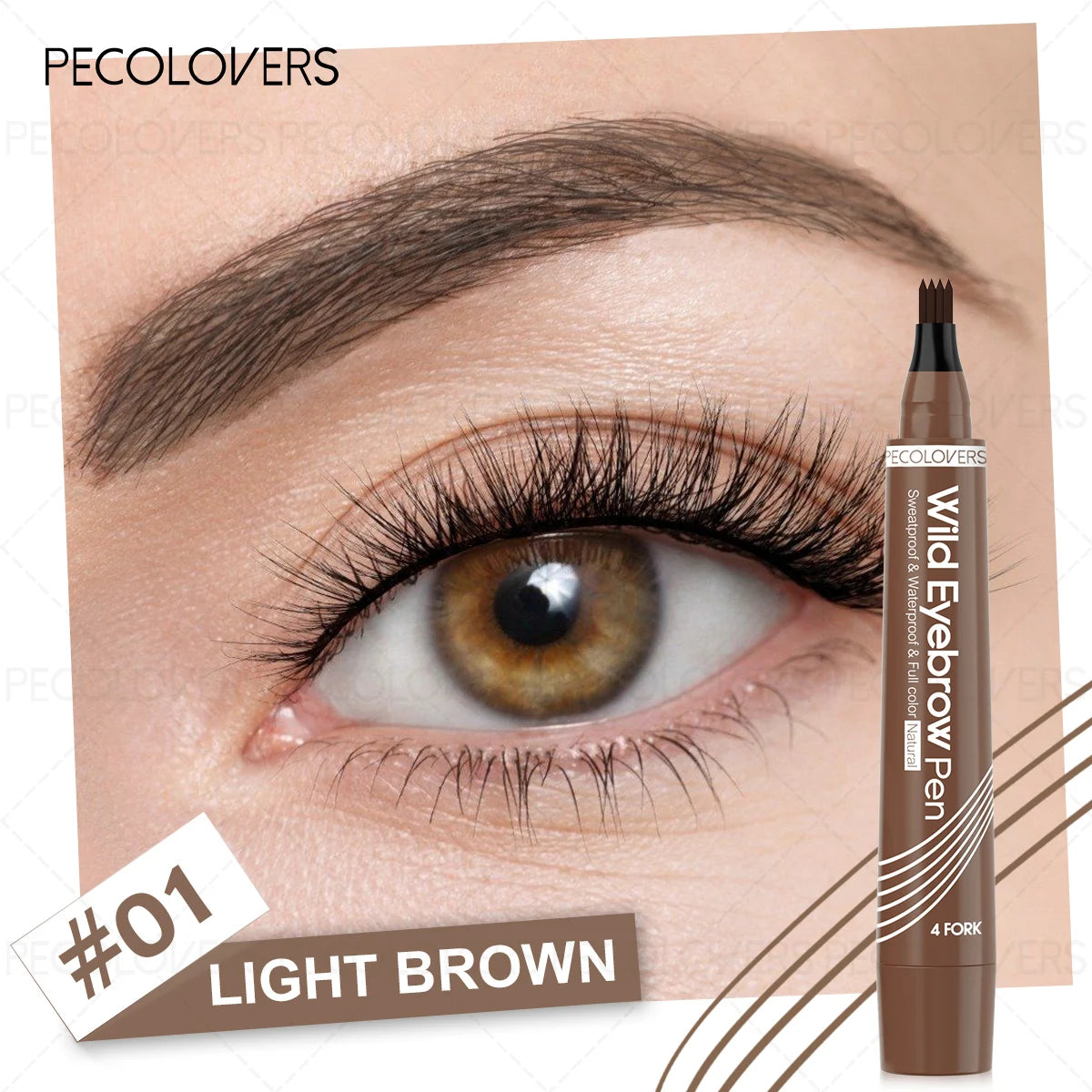 Perfect Four-pronged Liquid Eyebrow Pencil Natural 3D Look Qme 01