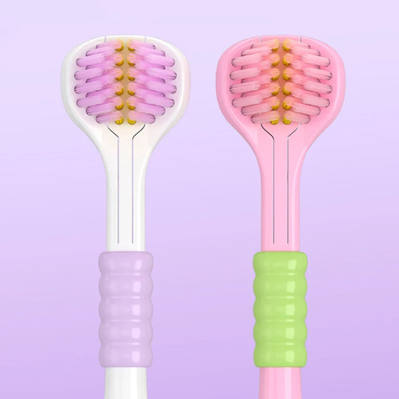 Comfortable Household 3-Sided Toothbrush Soft Bristles Easy Use Deep Qme