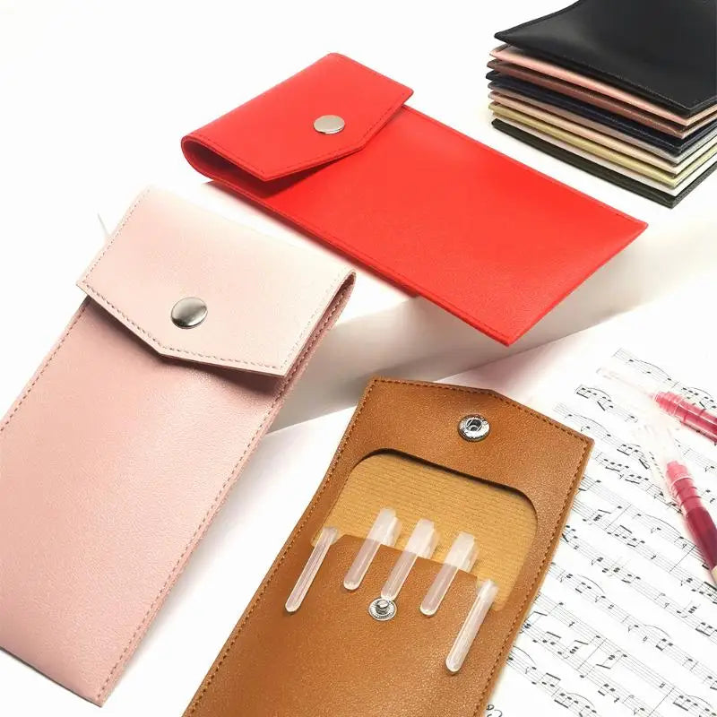 PU Leather Pencil Case Storage Bag Student Glasses Portable Qme