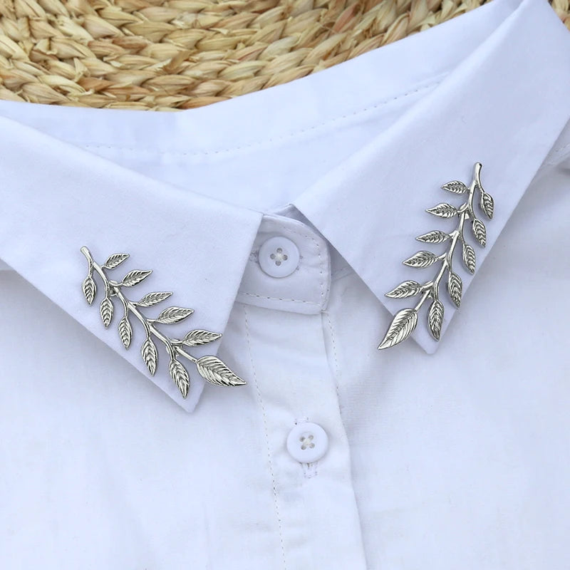 Women Vintage Triangle Shirt Collar Pin Collar Brooch Hollow Out Metal Men Brooch Clothes Decorative Cute Jewelry Accessories Qme A4