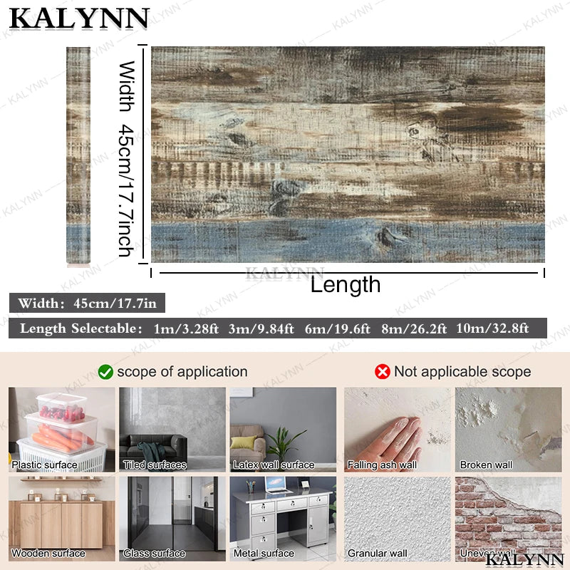 Peel Stick Wallpaper Wood Plank Faux Contact Paper Removable Qme