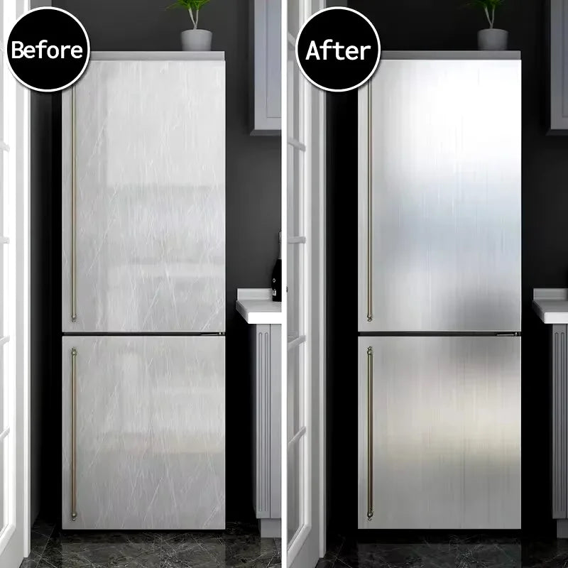 Brushed Silver Pattern Wallpaper Decorative Film Waterproof Oil Proof Qme