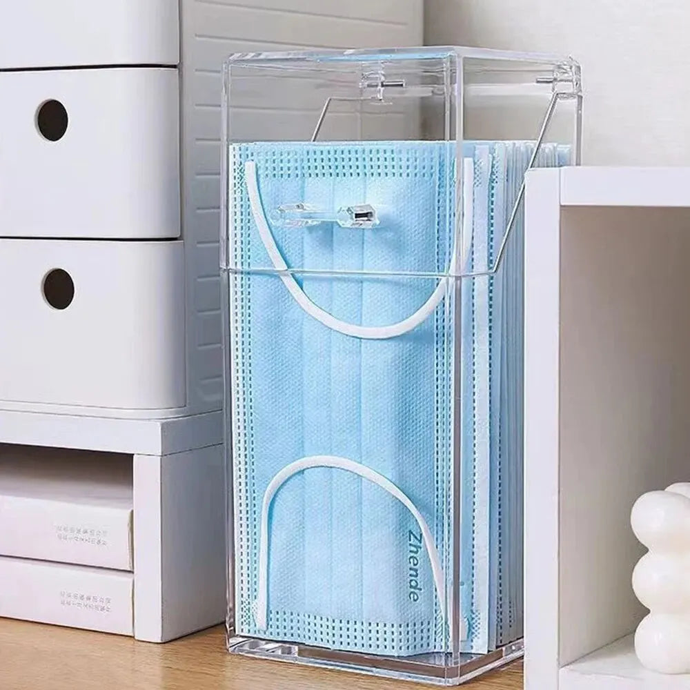 1/3PCS Transparent Mask Storage Box With Cover Dust Mouth And Nose Cover Door Desk Entrance Mask Box Qme