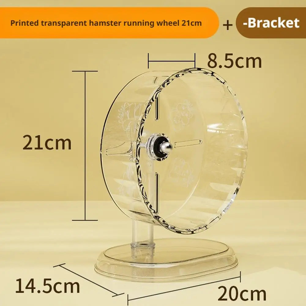 Hamster Running Sport Transparent Running Wheel Support Toy Small Pet Roller Bearing Silent Running Wheel Pets Accessories Qme 21cm