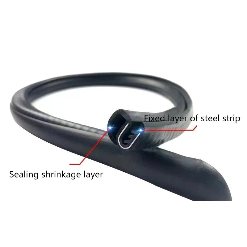 1Pair Car Door Sealing Strips Slot B-pillar Rubber Strip Gap Sound Qme