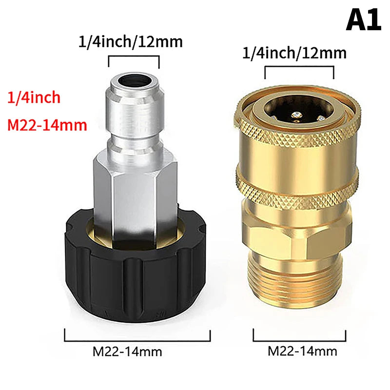 Pressure Washer Quick Connect Fittings M22 14 1 4 3 Hose Gun Adapter Qme A1