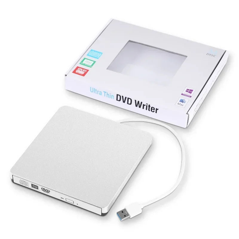 Portable USB 3.0 DVD-ROM Optical Drive External Slim CD ROM Disk Reader Desktop PC Laptop Tablet Promotion DVD Player Qme
