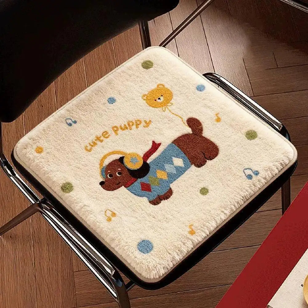 Comfortable Seat Cushion Imitation Cashmere Chair Pad Non Slip Dining Qme