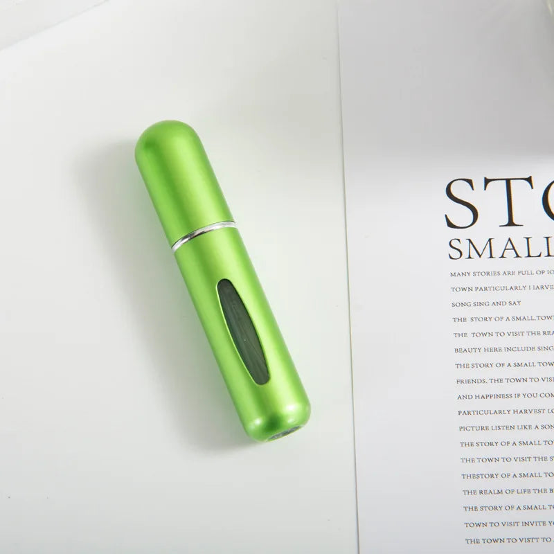 1/3/5/10pcs travel Leak portable mini perfume bottle with Bottom Fill Function aluminum refillable 5ml spray bottle Qme Azure Green Metal 5ml