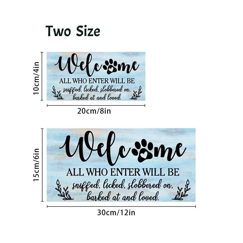 Rustic Welcome Wall Hanging Decor Wood Art Plaques Sign Door Sign for Home Living Room Front Door Decor Qme