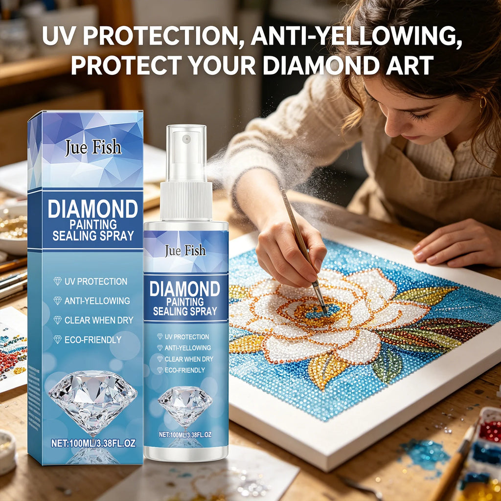 Diamond Paintings Sealing Spray Enhancing Diamond Shine Effect UV Protection Eco-Friendly Anti-Yellowing Spray Permanent Sealer Qme