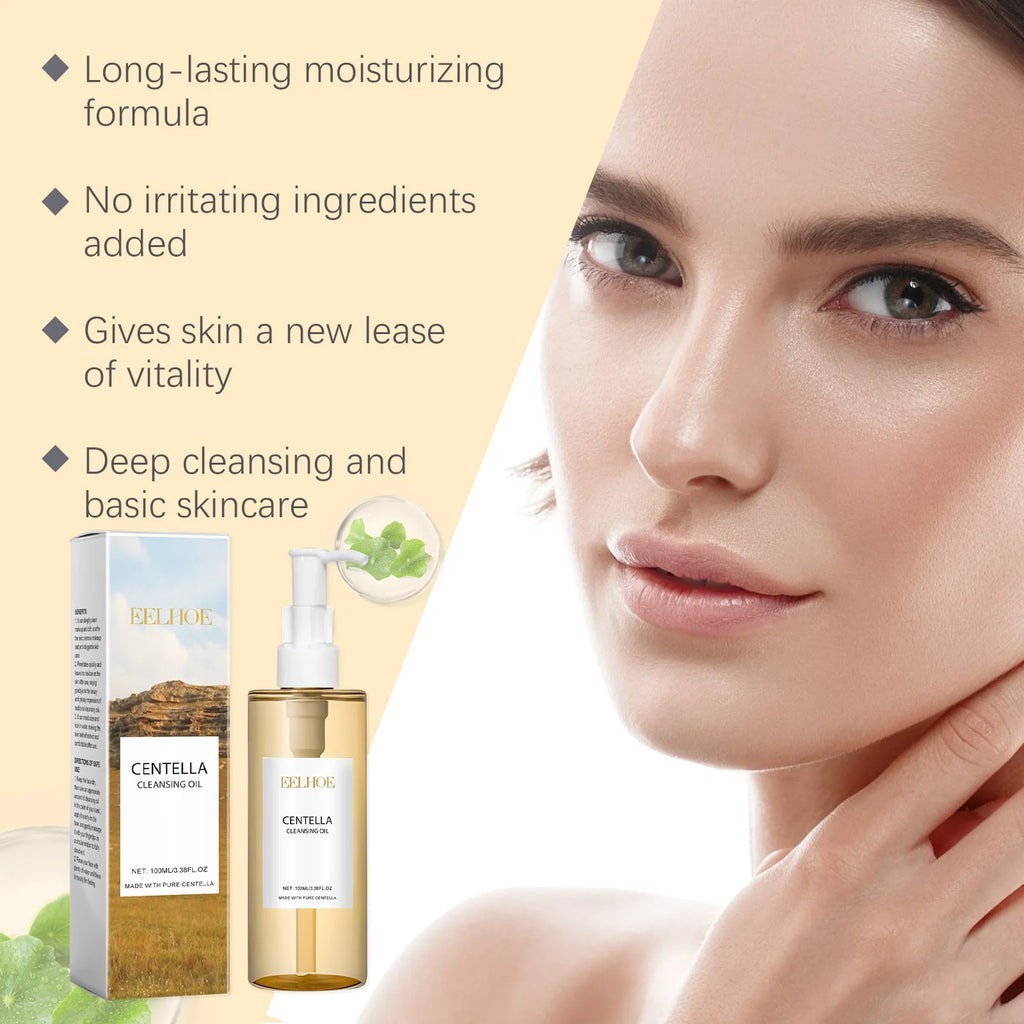 Centella Skin Care Set Centella Serum Face Wash Cleansing Oil Facial Care Set Soothing Refreshing Smooth Glowing Face Essence Qme