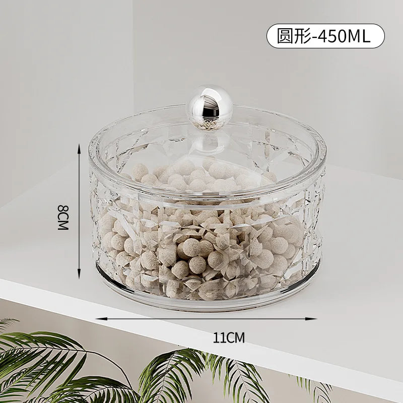 2-Piece Airtight Food Storage Containers for Kitchen Cereal Nuts Spices Grains Dried Fruit Plastic Sealed Canisters with Lids Qme Circle 450ml-2Pcs