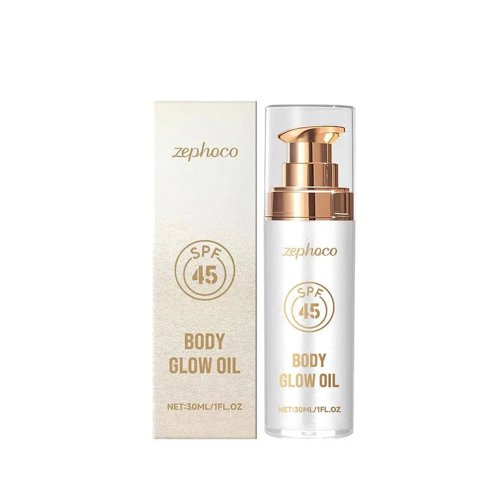 30ML Multi Color Body Shimmer Oil Coconut Fragrance Deep Moisturizing Enhance Smoothness UV Protection Refreshing Body Oil Qme diamond white CN