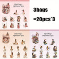 Vintage Pastoral Girl Sticker Pack, Relaxing Healing Aesthetic, Must-Have for Collage Artists, Perfect for Gifting Collecting Qme B