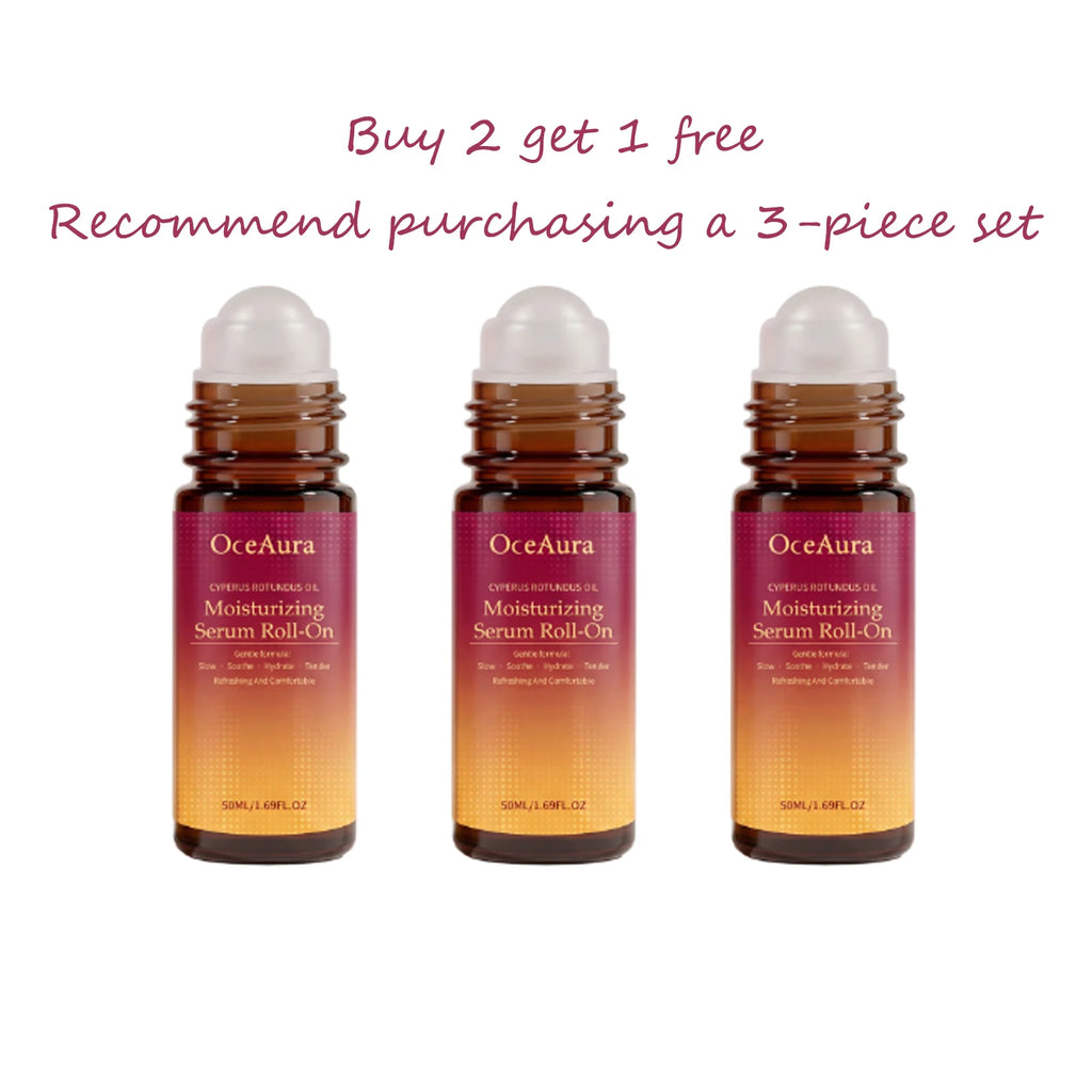 OceAura Cyperus Post Depilatory Serum Roll-On Gentle Soothe Hydration Refreshing Body Skin Relief Cyprus Oil Hair Removal Care Qme 50ml x3