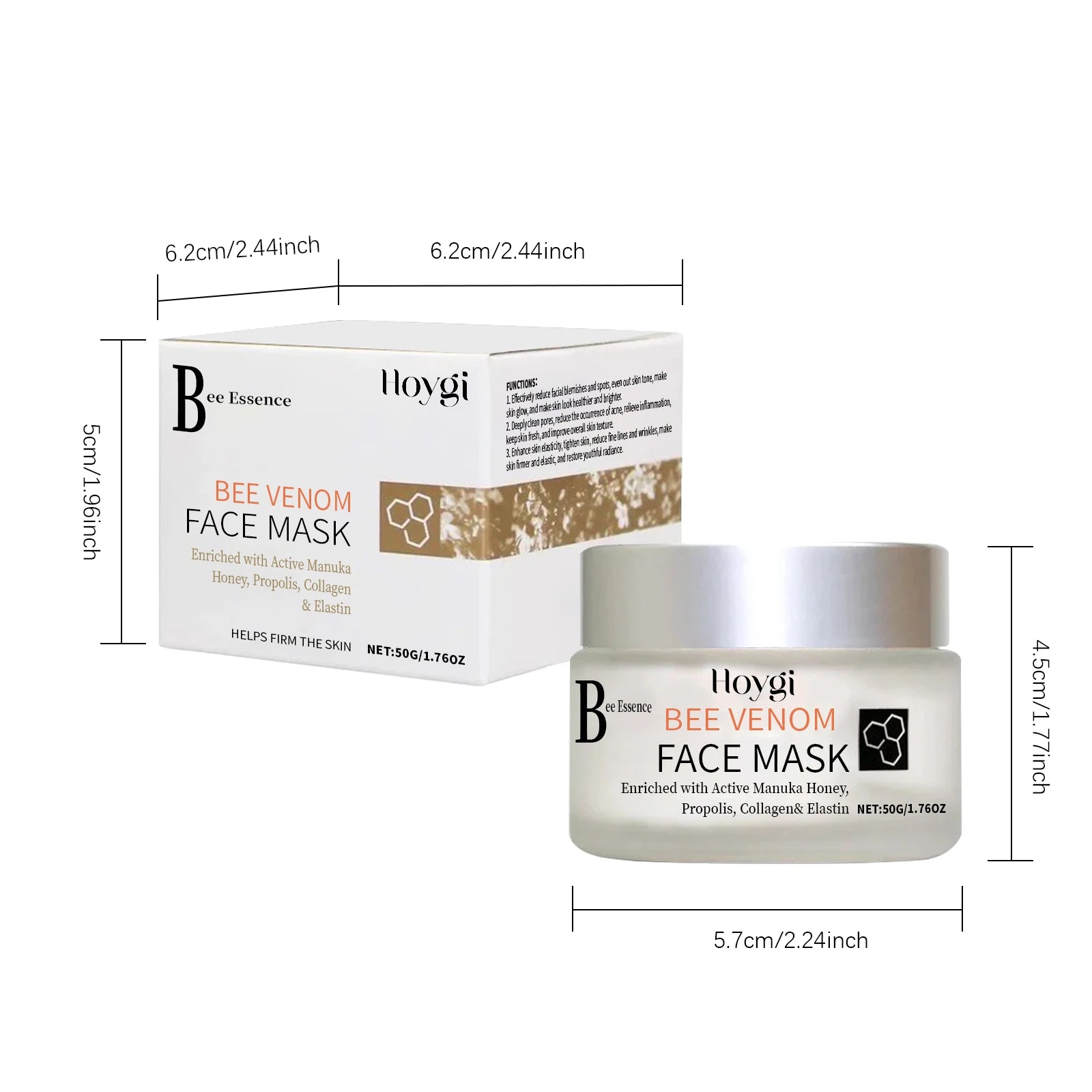 Propolis Facial Mask Moisturizing Brightening & Pore Purifying Soothing Bee Venom Firming Skin Facial Care Mask Nourishing Qme