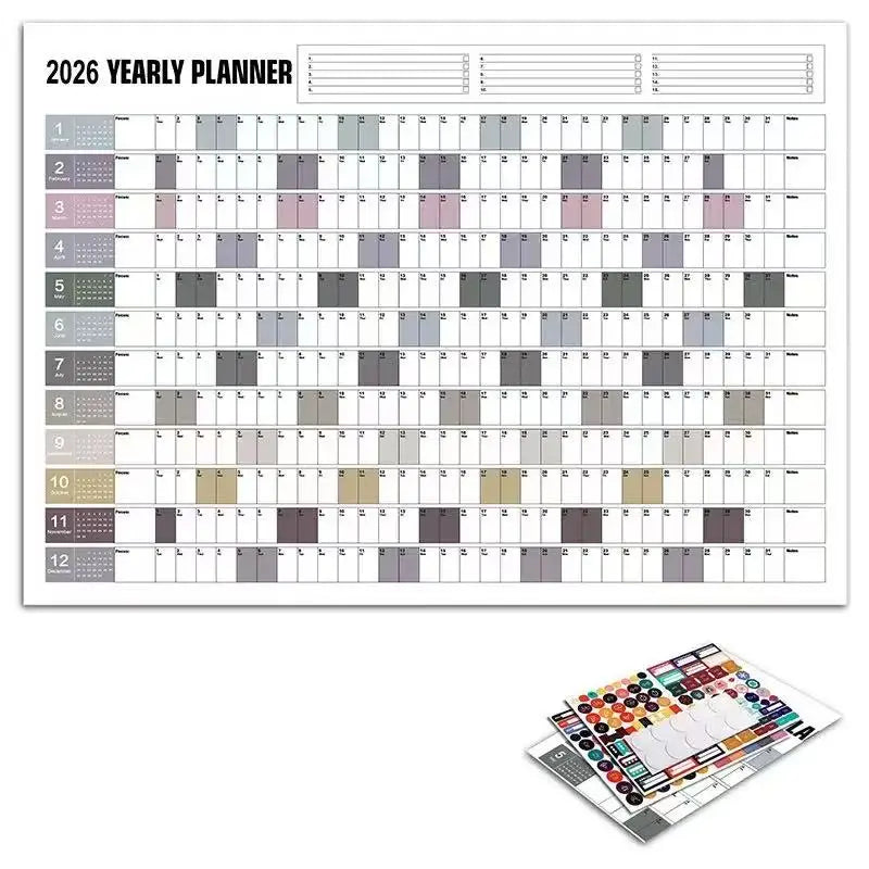 2026 Calendar, Large Calendar Kawaii To Do List Planner Target , Schedule Planner, Large Multi Month Reusable Poster Qme Purple