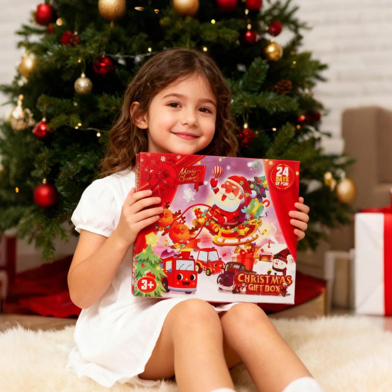 Christmas Countdown Pull-back Car Advent Calendar Surprise Unpacking Qme